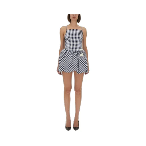 Self-Portrait Gingham Taffeta Mini Dress
