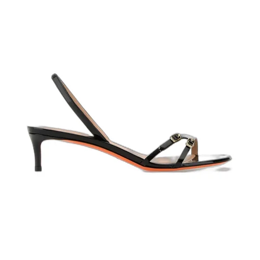 Santoni Virna Double-Buckle Slingback Sandals