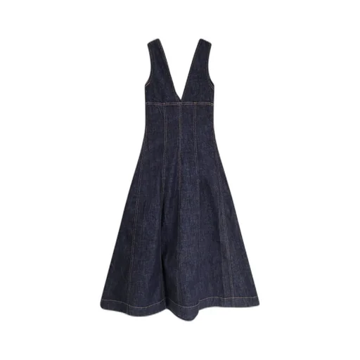Self-Portrait Denim Midi Dress
