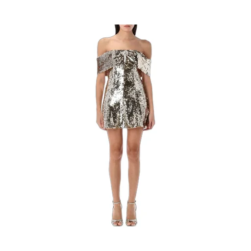 Self-Portrait Sequin-Embellished Off-Shoulder Mini Dress