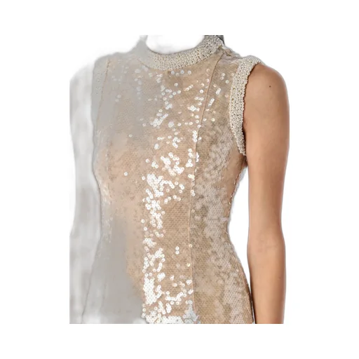 Self-Portrait Sequin Embellished Trim Midi Dress