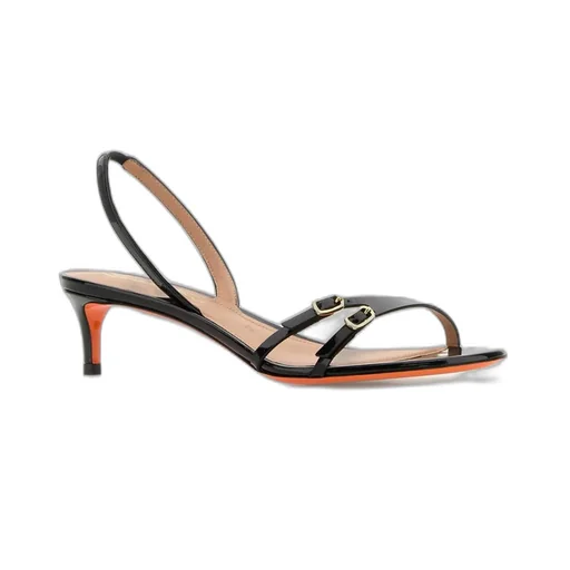 Santoni Virna Double-Buckle Slingback Sandals