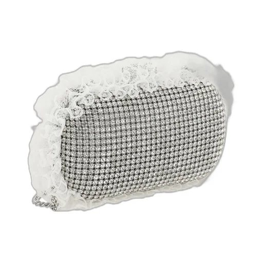 Self-Portrait Lace Detailed Embellished Clutch Bag