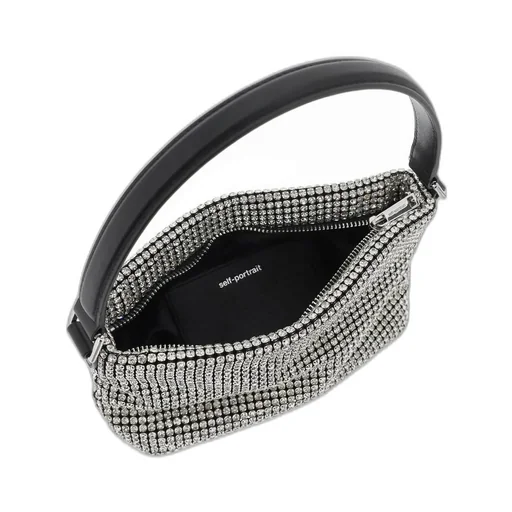 Self-Portrait Small Diamante Embellished Zipped Tote Bag
