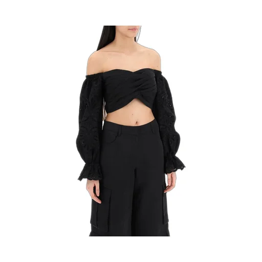 Self-Portrait Off-Shoulder Cropped Top