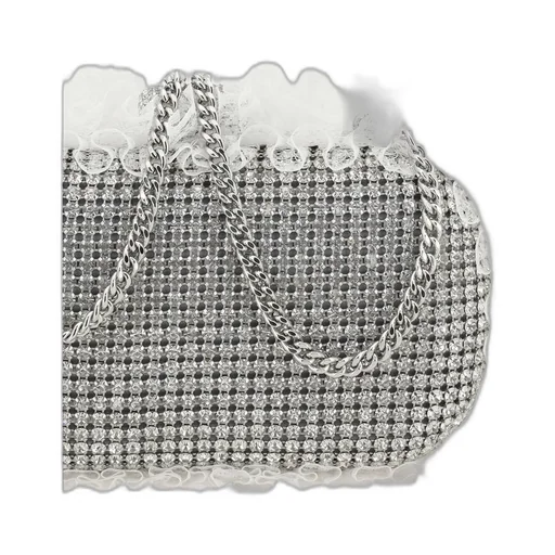 Self-Portrait Lace Detailed Embellished Clutch Bag