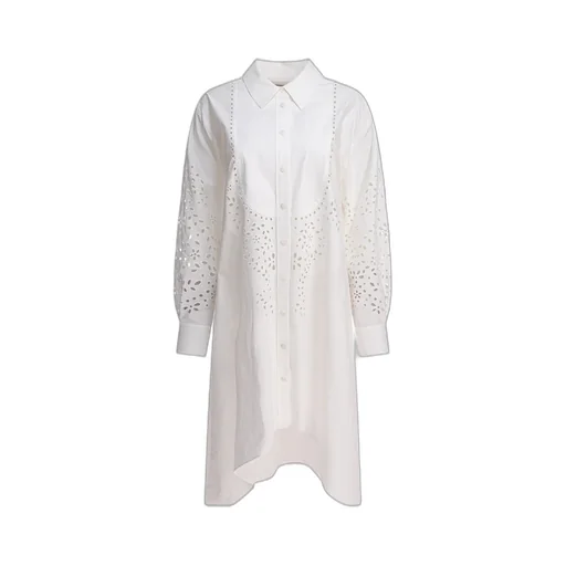 Self-Portrait Embroidered Shirt Dress