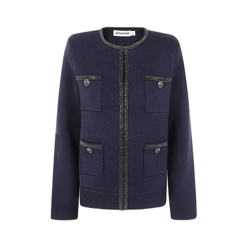 Self-Portrait Embellished Knitted Cardigan