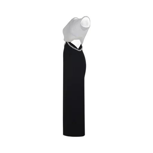 Self-Portrait Bow-Embellished Cut-Out Crepe Maxi Dress
