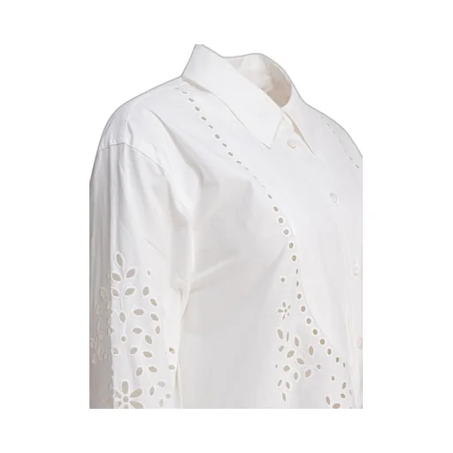 Self-Portrait Embroidered Shirt Dress