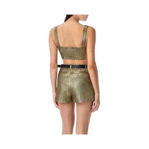 Self-Portrait Metallic Jacquard Crop Top