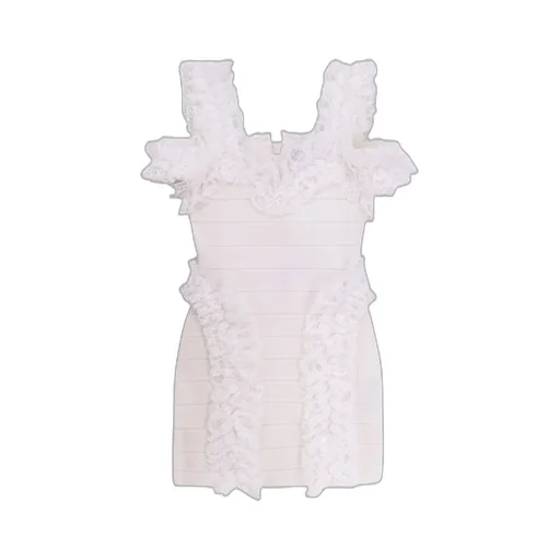 Self-Portrait Knit Ruffle Mini Dress