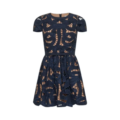 Self-Portrait Cut-Out Short-Sleeved Dress