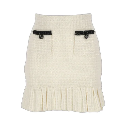 Self-Portrait Textured Knit Mini Skirt