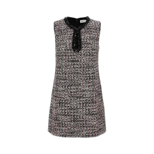 Self-Portrait Boucle Embellished Mini Dress