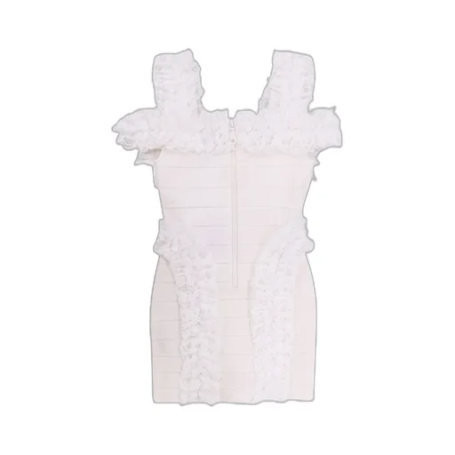 Self-Portrait Knit Ruffle Mini Dress