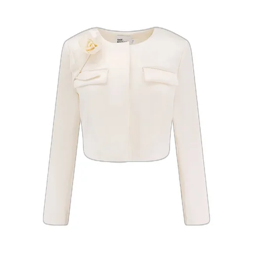 Self-Portrait Flower Detailed Crew Neck Blazer