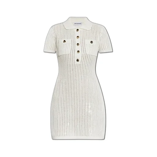 Self-Portrait Sequin Crochet Mini Dress