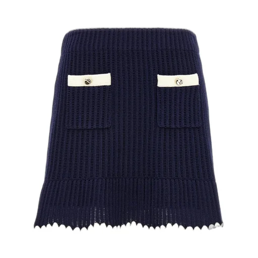 Self-Portrait Crochet Knitted Mini Skirt
