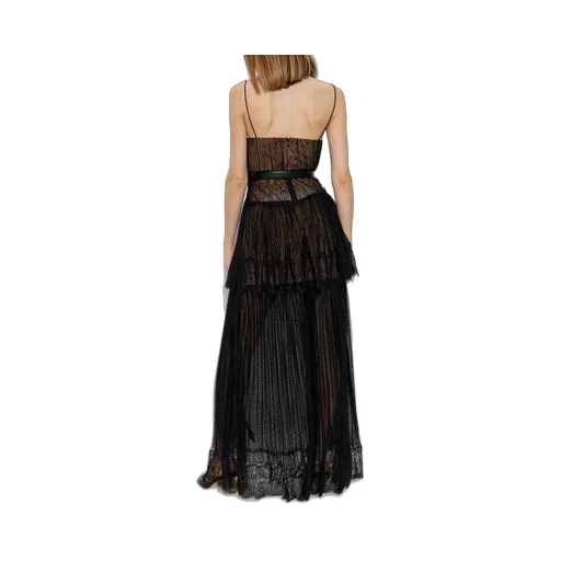 Self-Portrait Dot Mesh Tiered Maxi Dress
