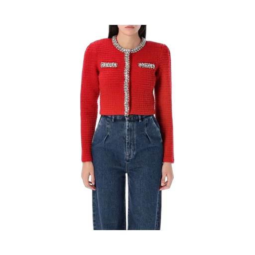 Self-Portrait Textured Knit Cardigan