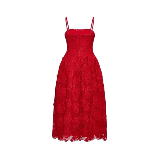 Self-Portrait Lace Strapped Midi Dress