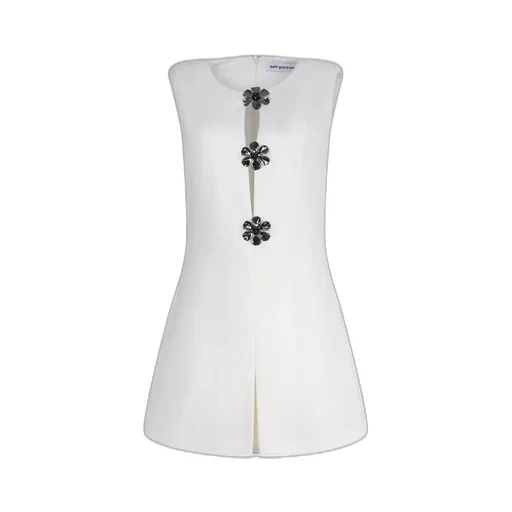 Self-Portrait Floral Embellished Crepe Playsuit