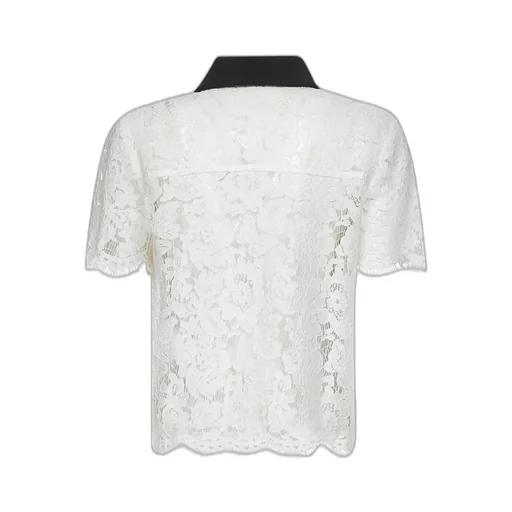 Self-Portrait Floral-Lace Short-Sleeved Shirt