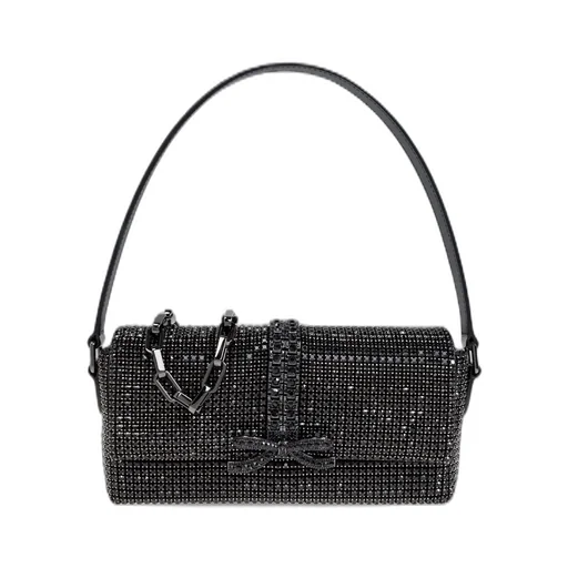 Self-Portrait Bow Detailed Embellished Top Handle Bag