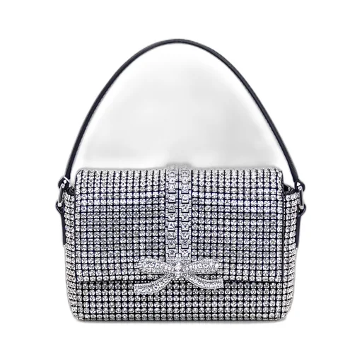 Self-Portrait Embellished Chainmail Micro Tote Bag