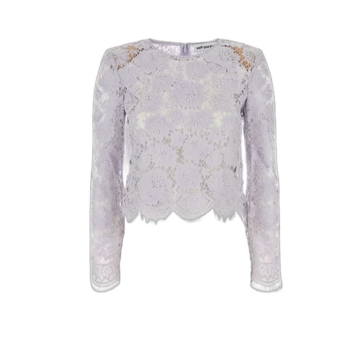Self-Portrait Lace Fluted Sleeve Top