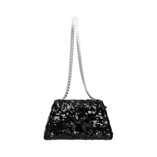 Self-Portrait Bow Sequin Embellished Shoulder Bag