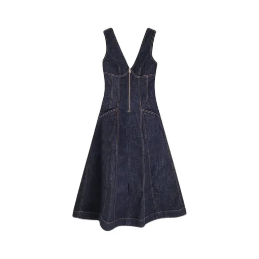 Self-Portrait Denim Midi Dress