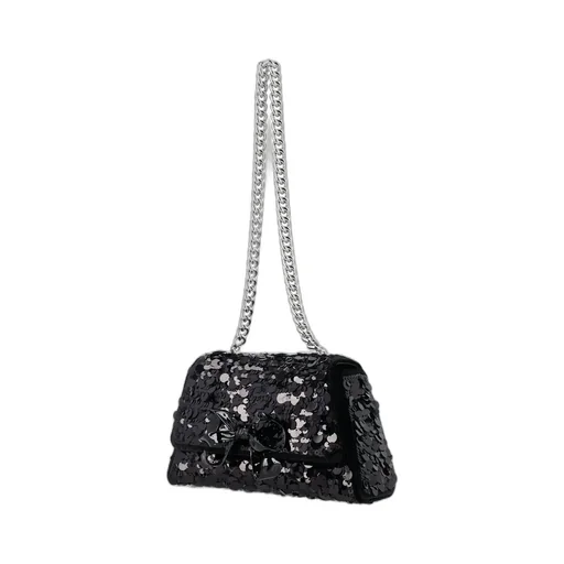 Self-Portrait Bow Sequin Embellished Shoulder Bag