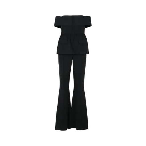 Self-Portrait Crepe Off Shoulder Jumpsuit
