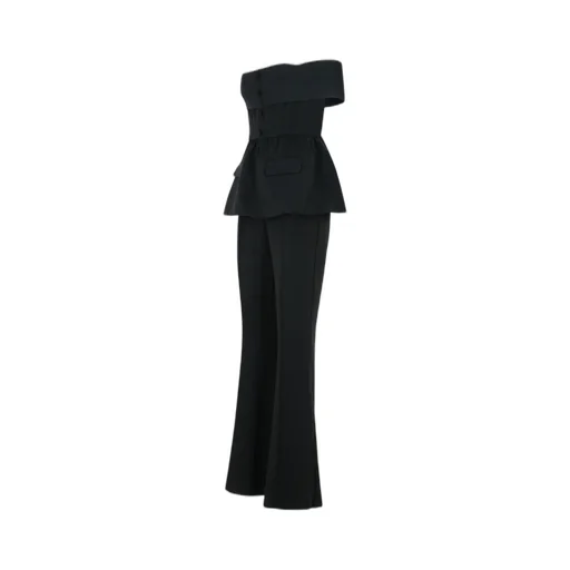 Self-Portrait Crepe Off Shoulder Jumpsuit