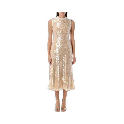 Self-Portrait Sequin Embellished Trim Midi Dress