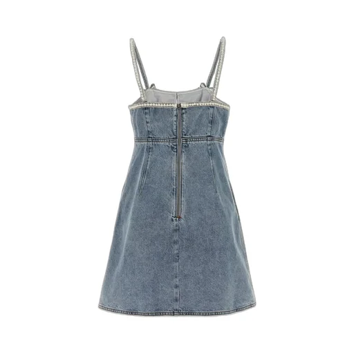 Self-Portrait Denim Embellished Mini Dress