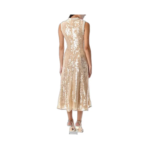 Self-Portrait Sequin Embellished Trim Midi Dress