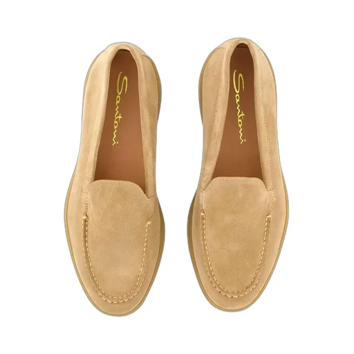 Santoni Almond Toe Slip-On Loafers