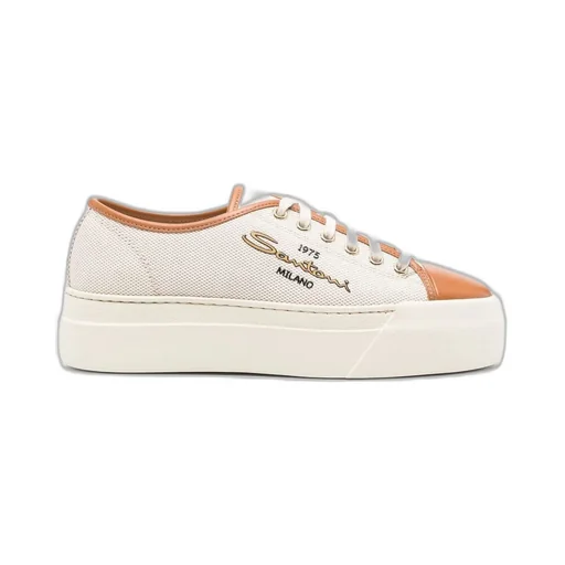 Santoni Logo Detailed Platform Mesh Sneakers