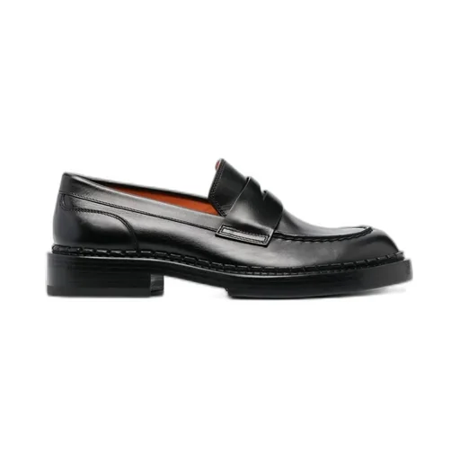 Santoni Round Toe Slip-On Loafers