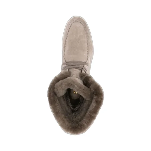 Santoni Fur-Trim Suede Desert Boots