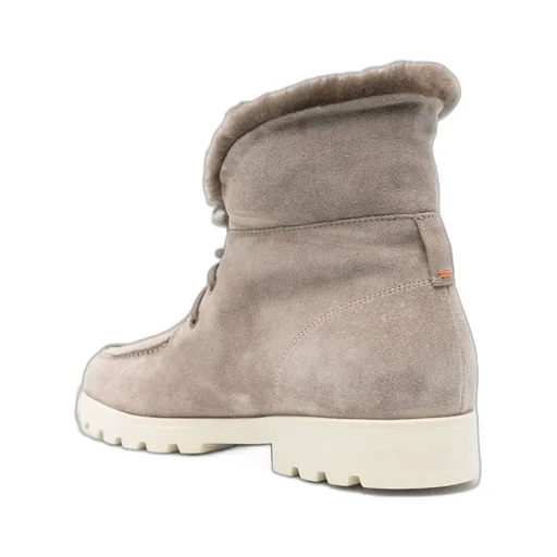 Santoni Fur-Trim Suede Desert Boots