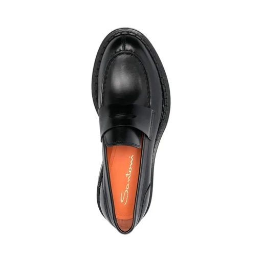 Santoni Round Toe Slip-On Loafers