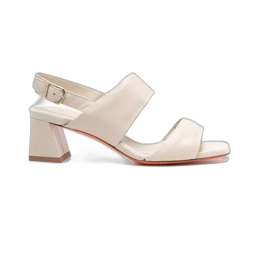 Santoni Double-Strap Block Heeled Slingback Sandals
