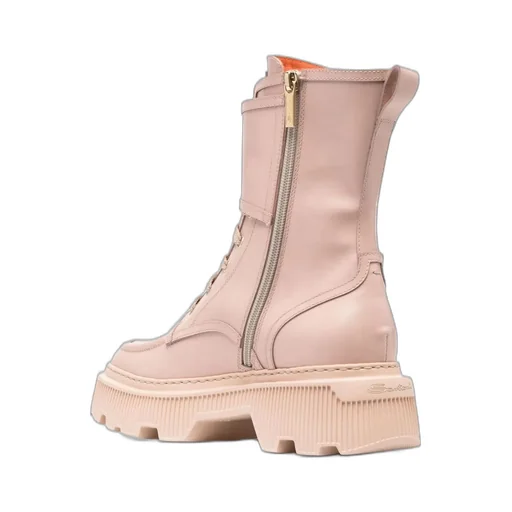 Santoni Round Toe Ankle Boots