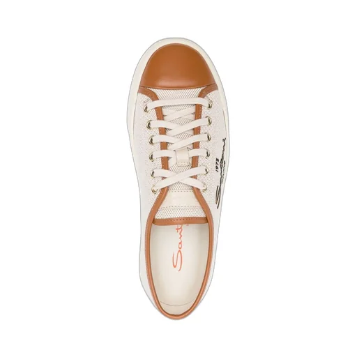 Santoni Logo Detailed Platform Mesh Sneakers