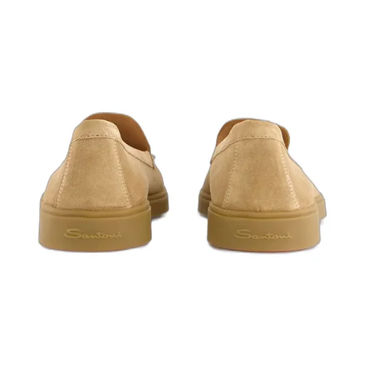 Santoni Almond Toe Slip-On Loafers