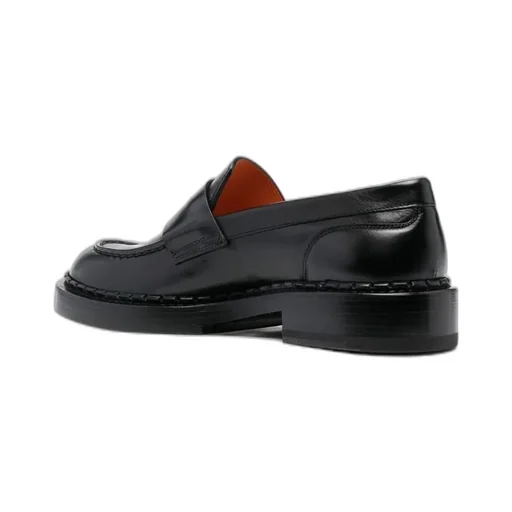 Santoni Round Toe Slip-On Loafers
